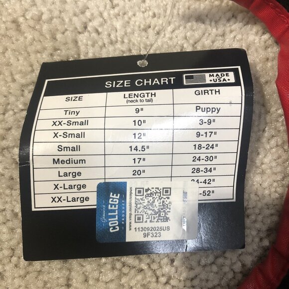 University of Georgia UGA Dog Outerwear Coat XXS Red Black Fleece Lining NWT NEW - Picture 5 of 6